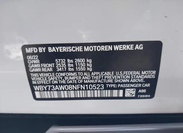 WBY73AW08NFN10523 2022 2022 BMW I4- Edrive40 9