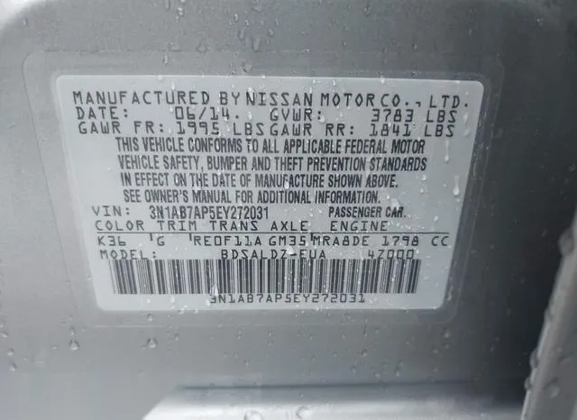 3N1AB7AP5EY272031 2014 2014 Nissan Sentra- Fe- S/Fe- Sv/S/S 9