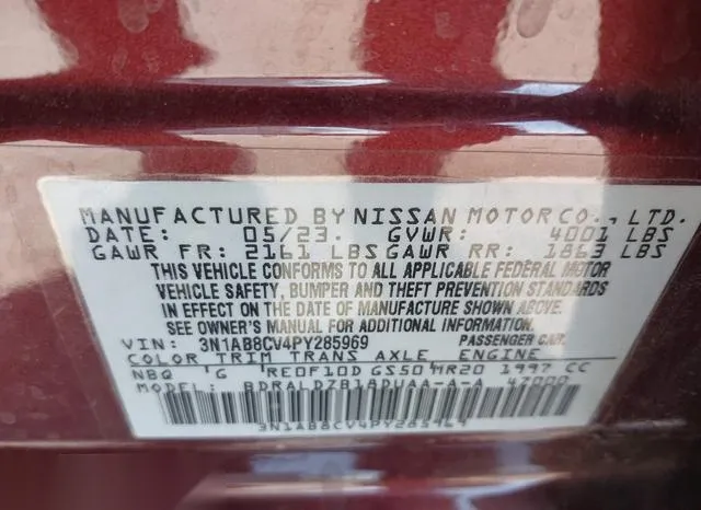 3N1AB8CV4PY285969 2023 2023 Nissan Sentra- Sv Xtronic Cvt 9