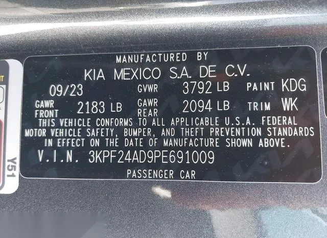 3KPF24AD9PE691009 2023 2023 KIA Forte- Lxs 9