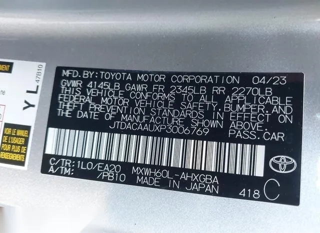 JTDACAAUXP3006769 2023 2023 Toyota Prius- Xle 9