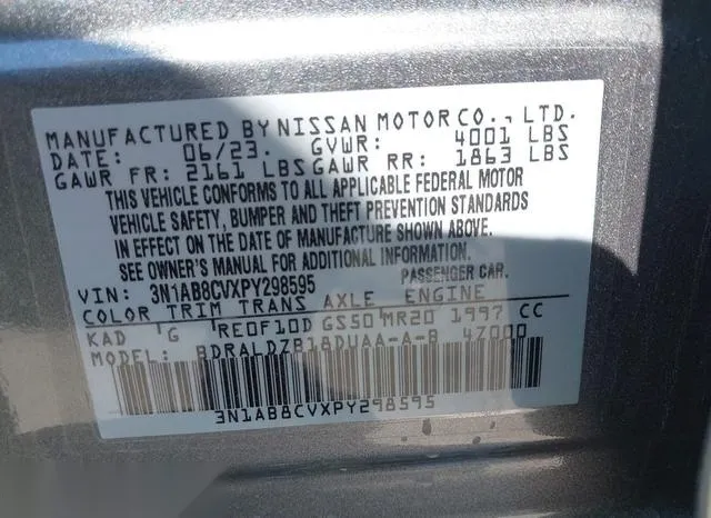 3N1AB8CVXPY298595 2023 2023 Nissan Sentra- Sv Xtronic Cvt 9