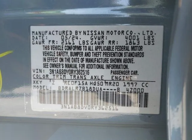 3N1AB8DV0RY362516 2024 2024 Nissan Sentra- Sr Xtronic Cvt 9