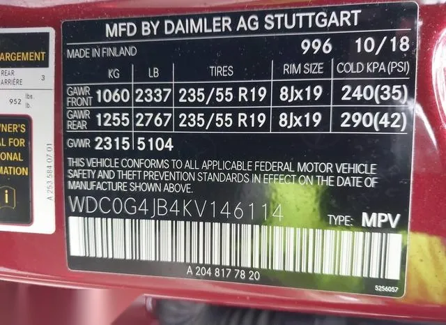 WDC0G4JB4KV146114 2019 2019 Mercedes-Benz GLC 300 9