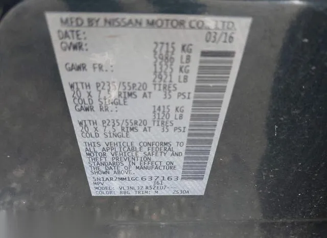 5N1AR2MM1GC637163 2016 2016 Nissan Pathfinder- Platinum 9