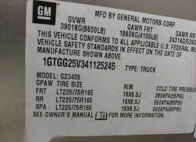 1GTGG25V341125245 2004 2004 GMC Savana- Standard 9