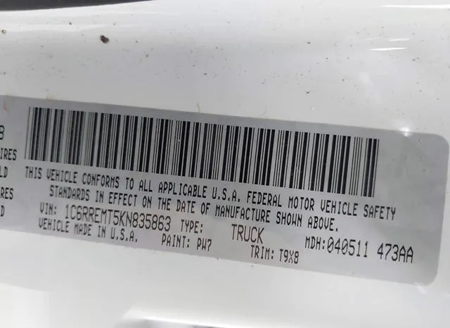 1C6RREMT5KN835863 2019 2019 RAM 1500- Big Horn/Lone Star  4 9