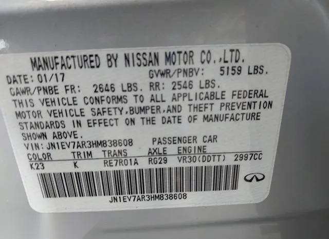 JN1EV7AR3HM838608 2017 2017 Infiniti Q50- 3-0T Premium 9