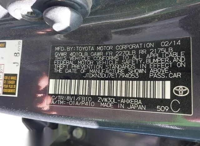 JTDKN3DU7E1794053 2014 2014 Toyota Prius- Three 9