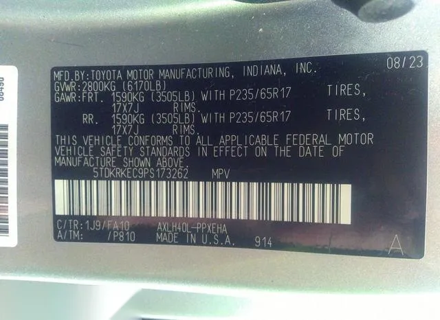 5TDKRKEC9PS173262 2023 2023 Toyota Sienna- LE 9