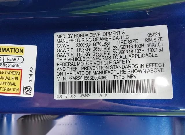 7FARS6H56SE004065 2025 2025 Honda CR-V- Hybrid Sport 9