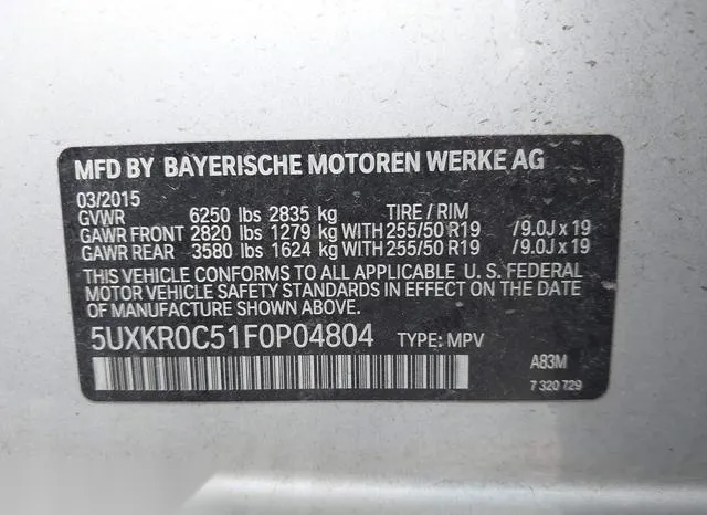 5UXKR0C51F0P04804 2015 2015 BMW X5- Xdrive35I 9