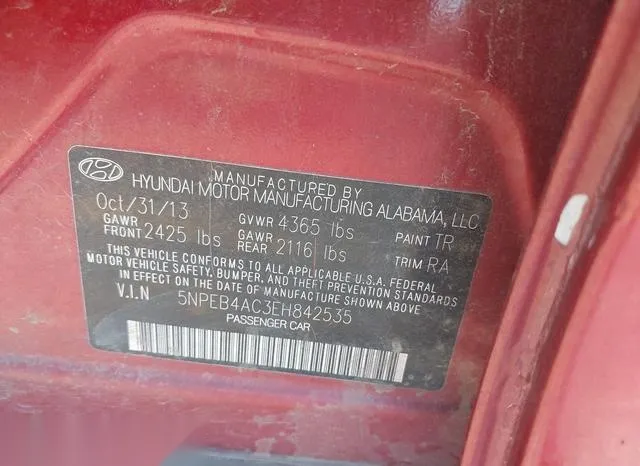 5NPEB4AC3EH842535 2014 2014 Hyundai Sonata- Gls 9