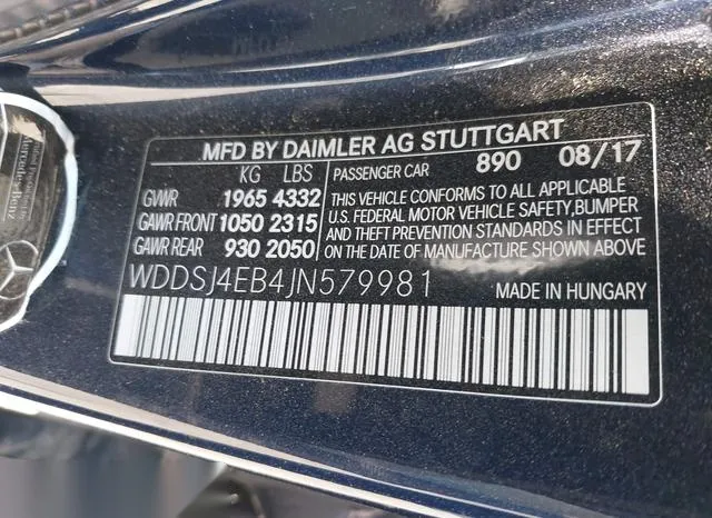 WDDSJ4EB4JN579981 2018 2018 Mercedes-Benz CLA 250 9