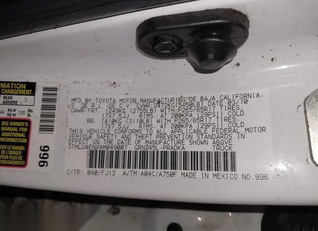 3TMLU4ENXAM049007 2010 2010 Toyota Tacoma- Base V6 9