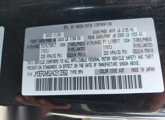 JM3ER2W52A0313392 2010 2010 Mazda CX-7- I Sv 9