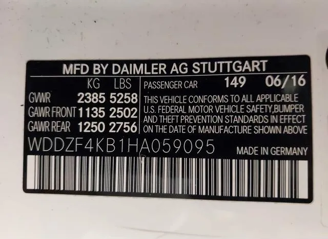 WDDZF4KB1HA059095 2017 2017 Mercedes-Benz E 300- 4Matic 9