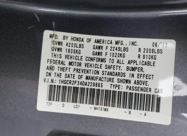 1HGCR2F34DA228665 2013 2013 Honda Accord- LX 9