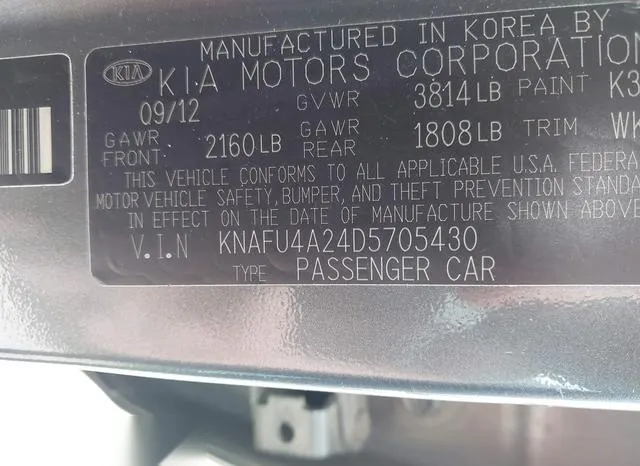 KNAFU4A24D5705430 2013 2013 KIA Forte- EX 9