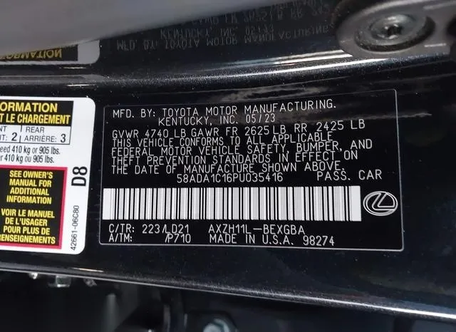 58ADA1C16PU035416 2023 2023 Lexus ES- 300H 9