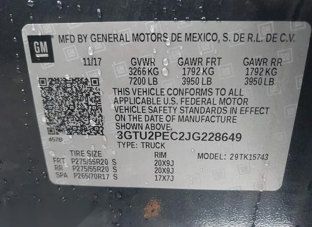 3GTU2PEC2JG228649 2018 2018 GMC Sierra- 1500 Denali 9