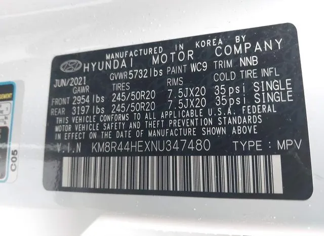 KM8R44HEXNU347480 2022 2022 Hyundai Palisade- Sel 9