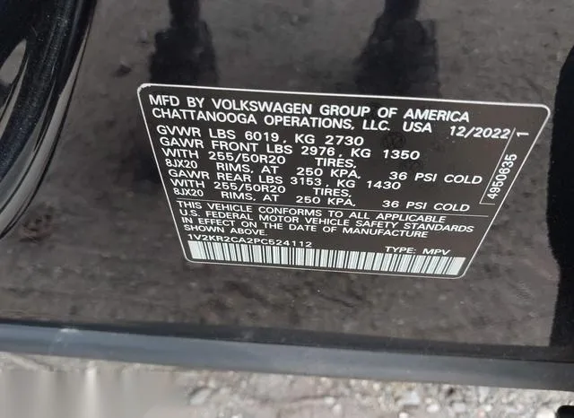 1V2KR2CA2PC524112 2023 2023 Volkswagen Atlas- 3-6L V6 Se W/ 9