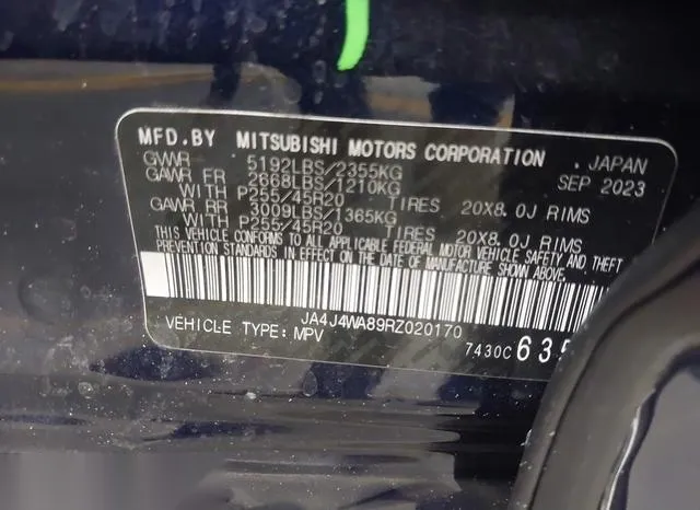 JA4J4WA89RZ020170 2024 2024 Mitsubishi Outlander- Sel 2-5 S 9