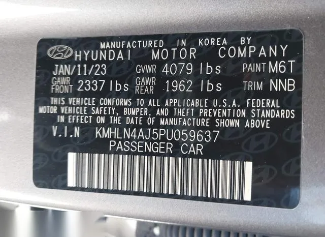 KMHLN4AJ5PU059637 2023 2023 Hyundai Elantra- Hybrid Limited 9