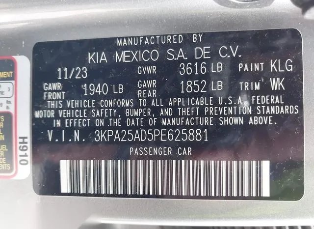 3KPA25AD5PE625881 2023 2023 KIA Rio- 5-Door S 9