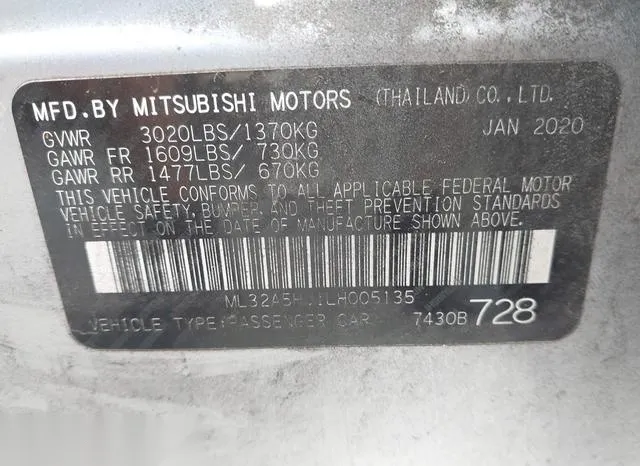 ML32A5HJ1LH005135 2020 2020 Mitsubishi Mirage- Gt/Le 9