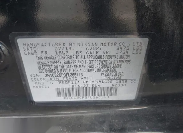 3N1CE2CP3FL365113 2015 2015 Nissan Versa- Note SV 9