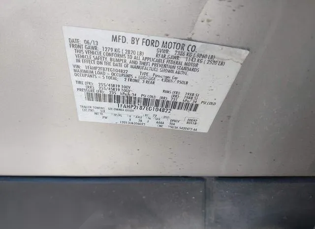 1FAHP2F87EG104822 2014 2014 Ford Taurus- Limited 9