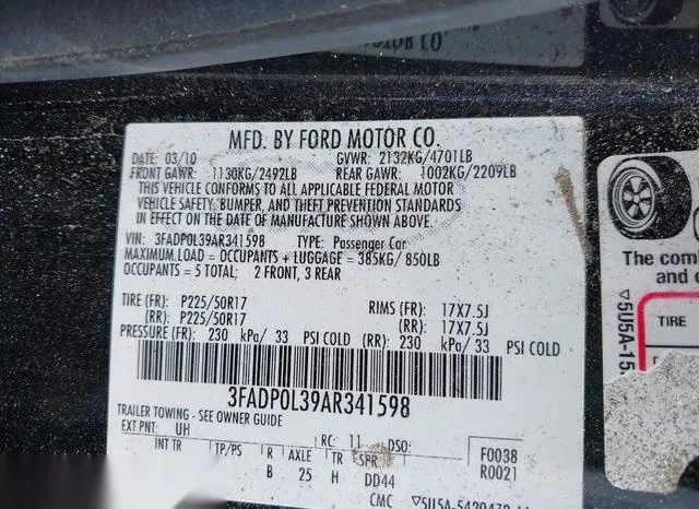 3FADP0L39AR341598 2010 2010 Ford Fusion- Hybrid 9