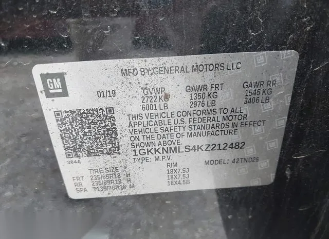 1GKKNMLS4KZ212482 2019 2019 GMC Acadia- Slt-1 9