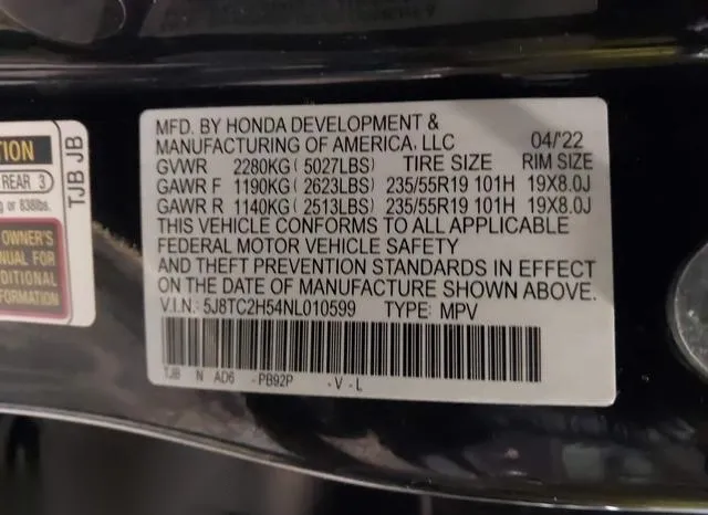 5J8TC2H54NL010599 2022 2022 Acura RDX- Technology Package 9