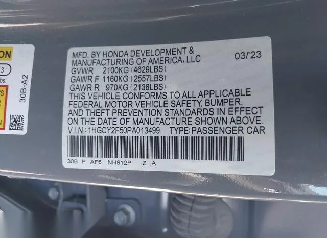 1HGCY2F50PA013499 2023 2023 Honda Accord- Hybrid Sport 9