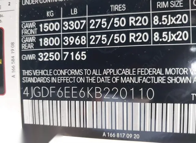 4JGDF6EE6KB220110 2019 2019 Mercedes-Benz GLS 450- 4Matic 9