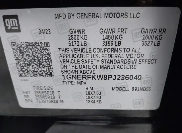 1GNERFKW8PJ236049 2023 2023 Chevrolet Traverse- Fwd Ls 9