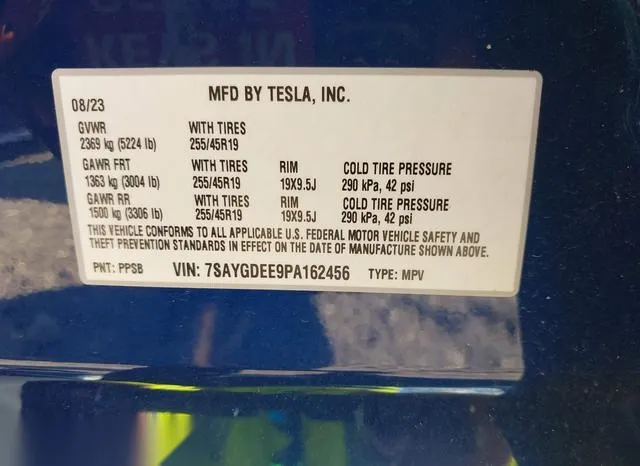 7SAYGDEE9PA162456 2023 2023 Tesla Model Y 9