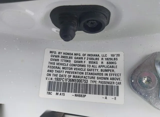 19XFC1F36ME000753 2021 2021 Honda Civic- EX 9