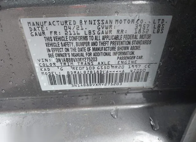 3N1AB8BVXMY275203 2021 2021 Nissan Sentra- S Xtronic Cvt 9