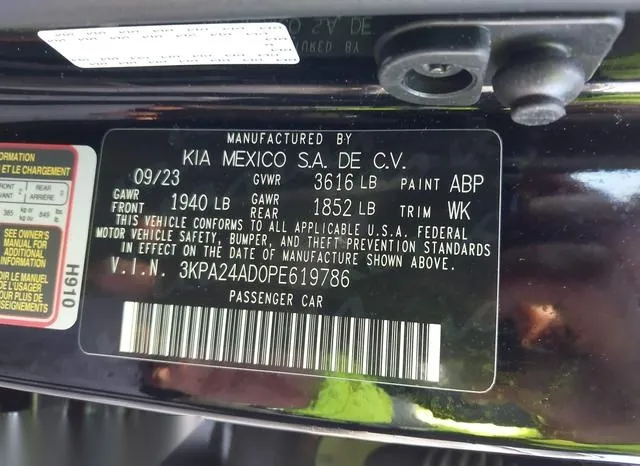 3KPA24AD0PE619786 2023 2023 KIA Rio- LX 9