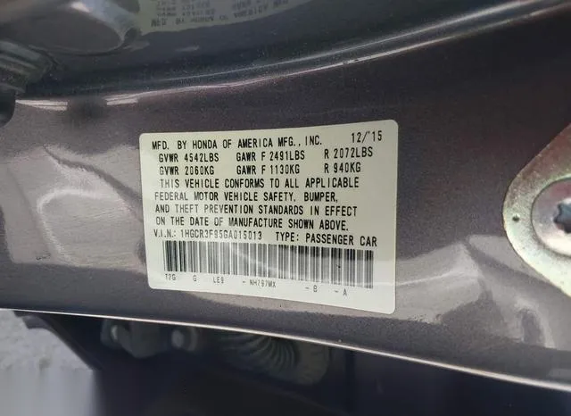 1HGCR3F95GA015013 2016 2016 Honda Accord- Touring 9