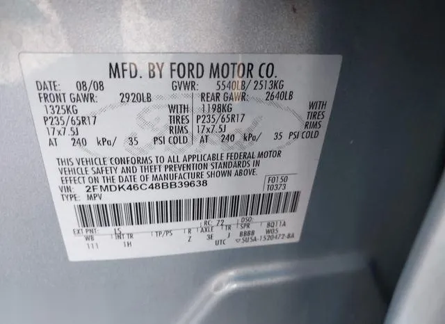 2FMDK46C48BB39638 2008 2008 Ford Edge- SE 9