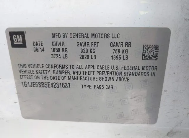 1G1JE6SB5E4231637 2014 2014 Chevrolet Sonic- Ltz Auto 9