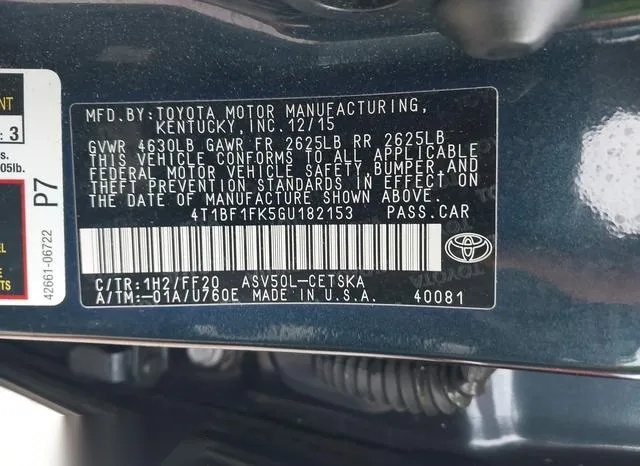 4T1BF1FK5GU182153 2016 2016 Toyota Camry- SE 9