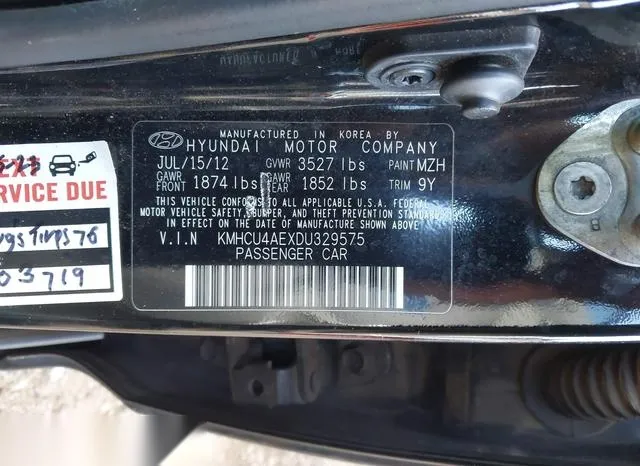 KMHCU4AEXDU329575 2013 2013 Hyundai Accent- Gls 9