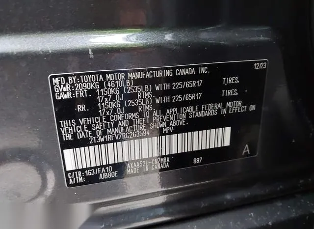 2T3W1RFV7RC263594 2024 2024 Toyota RAV4- Xle 9