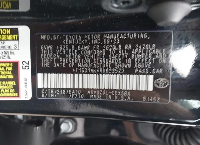 4T1G31AK4RU623523 2024 2024 Toyota Camry- Hybrid SE 9